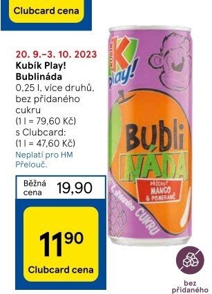Nápoj Bublináda Play Kubík