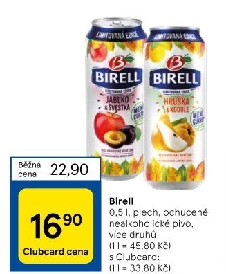 Nealkoholické pivo ochucené Birell