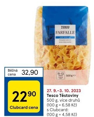 Těstoviny Tesco