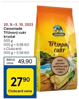 Třtinový cukr Cassonade
