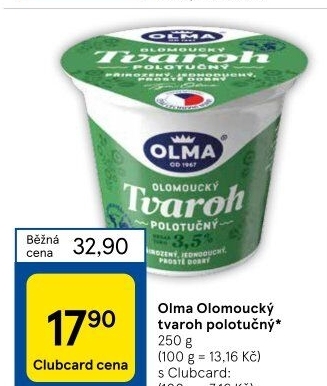 Tvaroh polotučný Olomoucký Olma