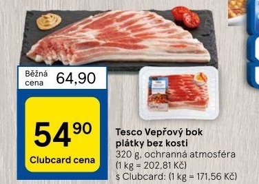 Vepřový bok bez kosti Tesco