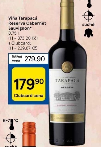 Víno Cabernet Sauvignon Reserva Viňa Tarapaca