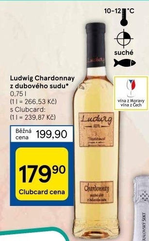 Víno Chardonnay Barrique Selection Vinařství Ludwig