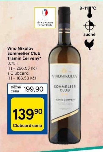 Víno Tramín červený Sommelier Club Víno Mikulov