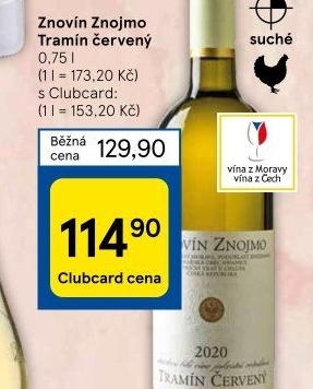 Víno Tramín červený Znovín Znojmo