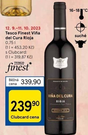 Víno Vińa del Cura Reserva Rioja Tesco Finest