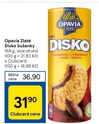 Zlaté sušenky Disko Opavia