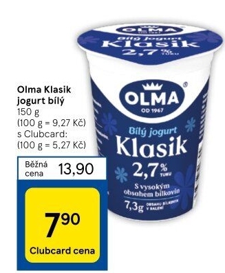 Bílý jogurt Klasik Olma