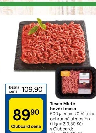 Hovězí mleté maso Tesco