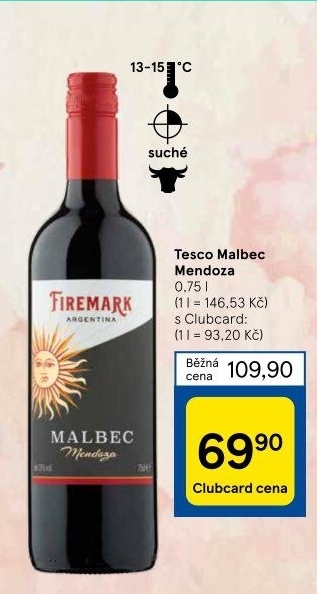 Víno Malbec Mendoza Tesco