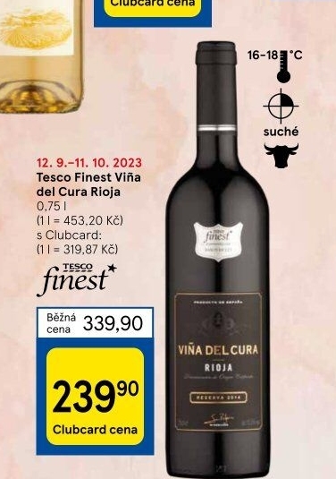 Víno Vińa del Cura Reserva Rioja Tesco Finest