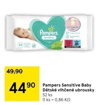 Vlhčené ubrousky dětské Pampers Sensitive