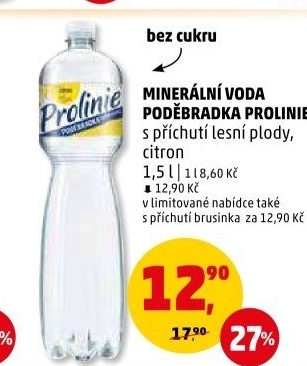 Ochucená voda Poděbradka Prolinie