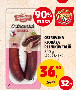 Ostravská klobása Řezníkův talíř