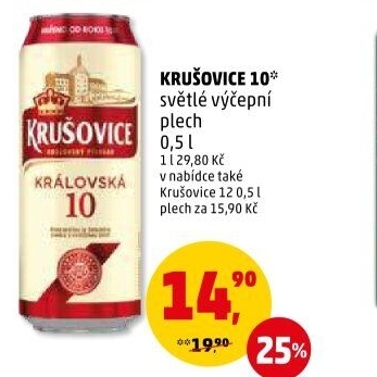 Pivo světlé výčepní 10° Krušovice