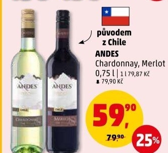 Víno Chardonnay Andes