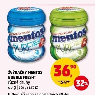 Žvýkačky Pure Fresh Mentos