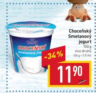 Bílý jogurt smetanový Choceňský
