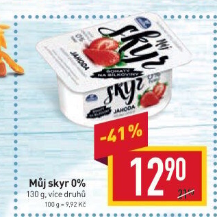 Dezert zakysaný ochucený Můj Skyr 0% Milko