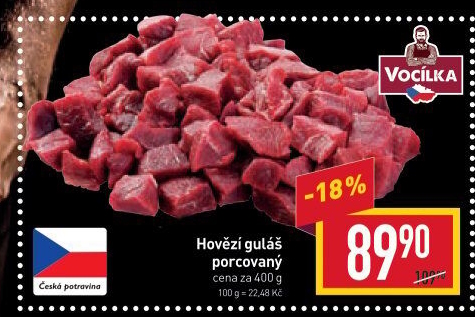Hovězí maso na guláš Vocílka