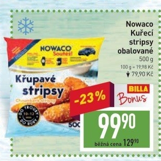 Kuřecí stripsy mražené Nowaco