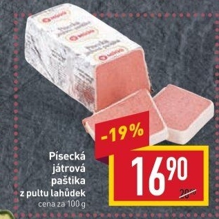 Paštika játrová písecká Maso uzeniny Písek