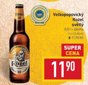 Pivo světlé Velkopopovický Kozel
