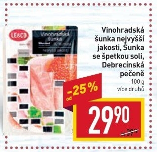 Šunka vinohradská nejvyšší jakosti LE&amp