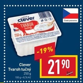 Tvaroh tučný Clever