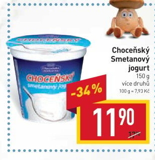 Bílý jogurt smetanový Choceňský