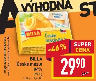 Máslo Billa