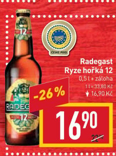 Pivo světlý ležák 12° Ryze hořká Radegast