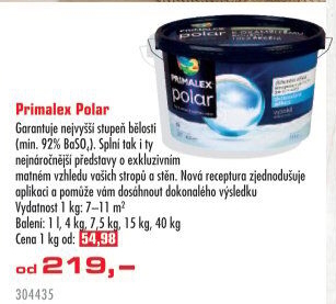 Interiérová barva Primalex Polar