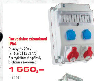 Jištěná zásuvková rozvodnice
