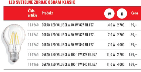 LED žárovka filament Osram