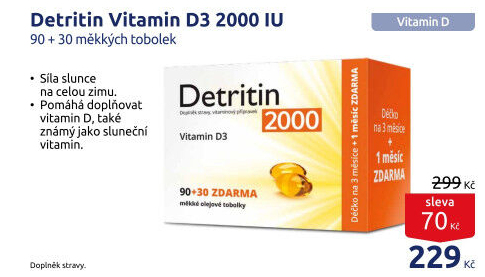 Doplněk stravy Detritin 2000 Vitamin D3