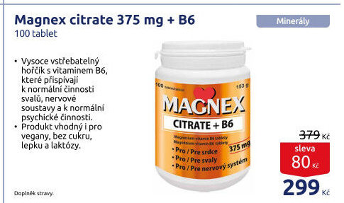 Doplněk stravy Magnex Citrate +B6