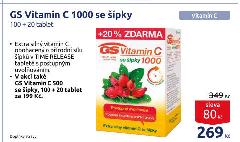 Doplněk stravy Vitamin C 1000 se šípky GS
