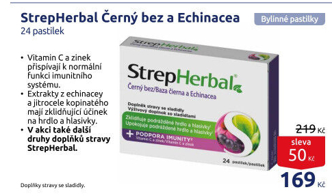 Pastilky proti bolesti v krku StrepHerbal