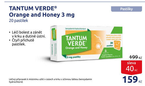 Pastilky proti bolesti v krku Tantum Verde