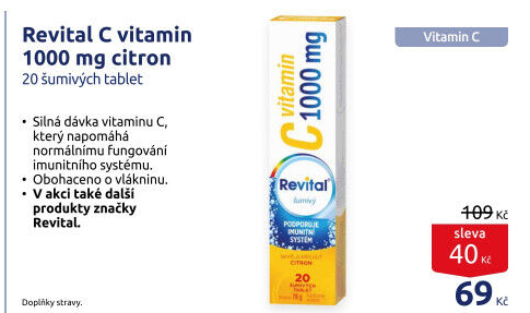 Šumivé tablety vitamín C Revital
