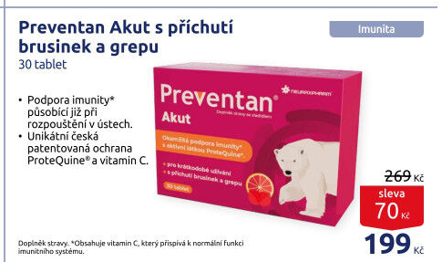 Tablety proti chřipce a nachlazení Akut Preventan
