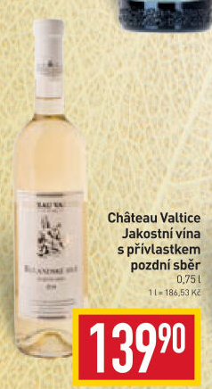 Vína Chateau Valtice - pozdní sběr