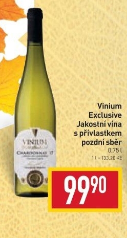 Víno Vinium Exclusive Velké Pavlovice - pozdní sběr