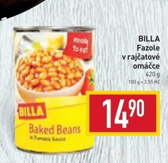 Fazole bílé v rajčatové omáčce Billa