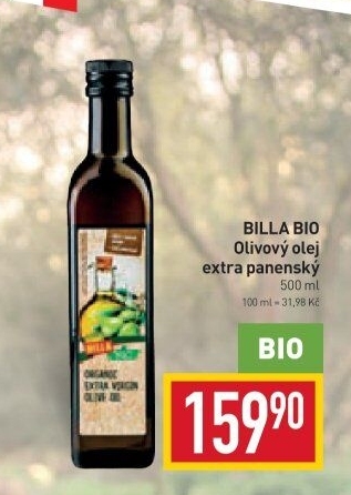 Olivový olej extra panenský Naše Bio Billa