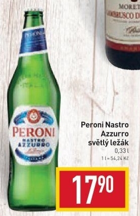 Pivo světlý ležák Nastro Azzurro Peroni