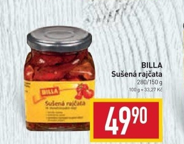 Sušená rajčata v oleji Billa