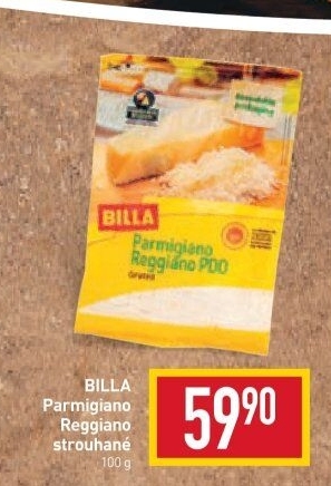 Sýr Parmigiano Reggiano strouhaný Billa